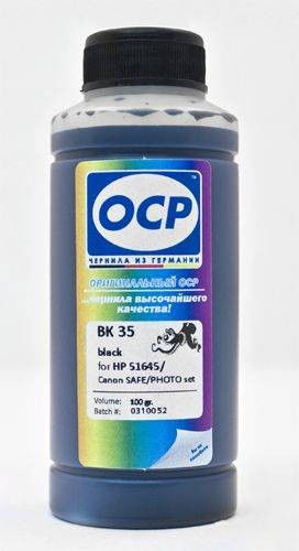 Чернила OCP (35 BK) псевдопигмент для картриджей HP 45,15,84; CANON SAFE/PHOTO sets, 100 ml