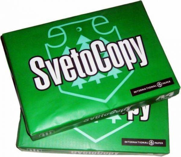 Офисная бумага А4 (210x297) 500 листов 80 гр/м2 "SvetoCopy"