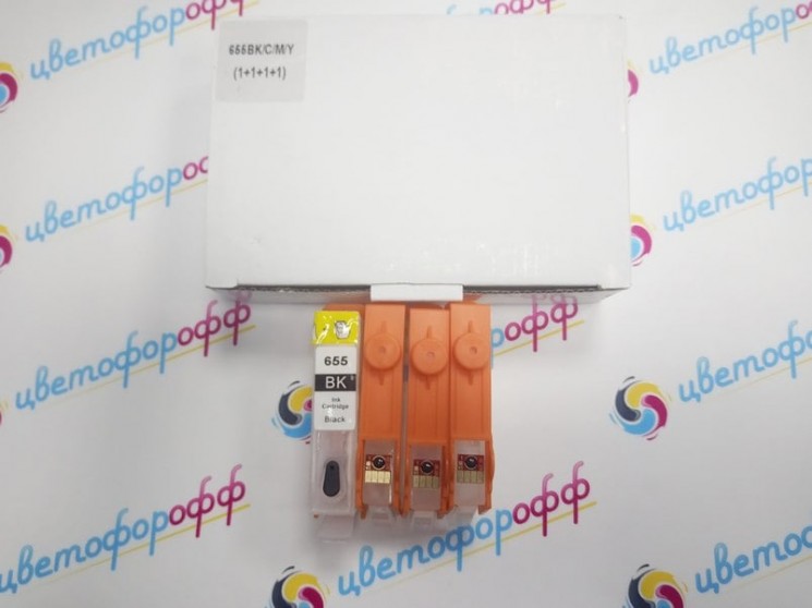 Перезаправляемые картриджи для Hewlett-Packard DeskJet Ink Advantage 3525 / 4615 / 4625 / 5525 (Re-HP655) С ЧИПАМИ "ColorPro"
