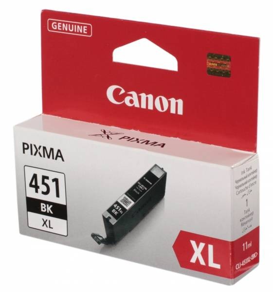 Картридж струйный оригинальный "Canon" CLI-451BKXL Black (CLI-451XL BK/6472B001) PIXMA-MG5440/MG5540/MG5640/MG6340/MG6640/MG7140/iP7240/iP8740