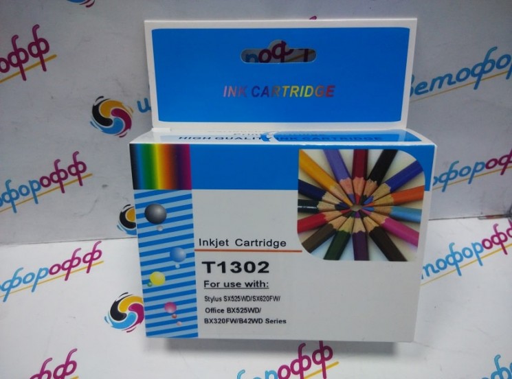 Картридж совместимый (аналоговый) для "Epson" T1302 Cyan "ColorPro"