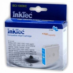 Картридж совместимый (аналоговый) для "Brother" LC1000C / LC970C Cyan (BCI-1000HC) "InkTec"