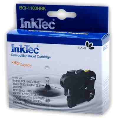 Картридж совместимый (аналоговый) для "Brother" LC1100Bk / LC980Bk Black (BCI-1100HBk) "InkTec"