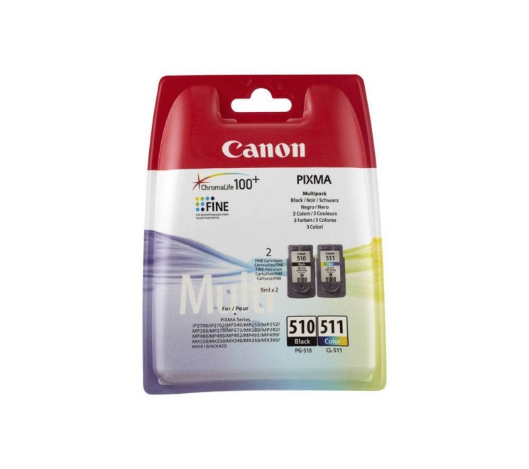 Набор оригинальных струйных картриджей "Canon" PG-510+CL-511 Black+Color (PG-510+CL-511/2970B010)