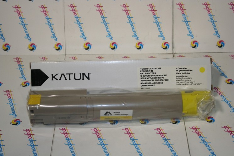 Картридж KATUN (37151) OKI (43459345/43459329) Yellow OkiData-C3300/C3400/C3450/C3520/C3530/C3600/MC350/MC360 (2.5K)