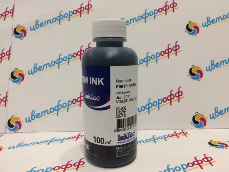 Чернила для Epson L100/L200/L222/L350/L366/L486/L800/L1800 InkTec (E0017-100MB) T6641 T6731 Black (Черный) 100 ml