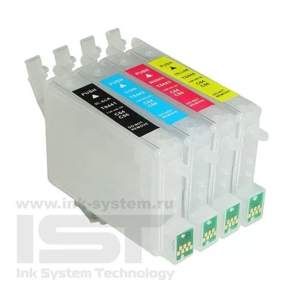 Перезаправляемые картриджи для Epson Stylus C64, C84, C86, CX6400, CX6600 (T0441-T0444) "RealColor"