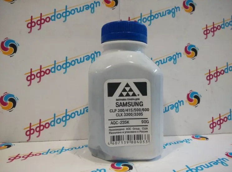 Тонер для Samsung CLP 300/315/320/325/360/415/500/510/600/610/660/CLX3300/3305 Black (фл. 90г) AQC фас. Россия
