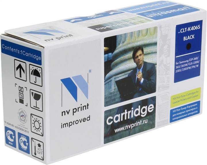 Картридж совместимый NV Print для Samsung CLT-K406S Black для CLP-360 / CLP-365 / CLX-3300 / CLX-3305 / Xpress SL-C410 / SL-C460