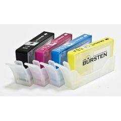 Перезаправляемые "NANO" 1 картриджи для Hewlett-Packard PhotoSmart C5380, C6375, C6380, D5460, D7560, B8550, C309a, B209, B109 (Re-HP178x4) С ЧИПАМИ