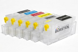 Перезаправляемые "NANO" 2 картриджи для Canon Pixma-MG6140/MG6240/MG8140/MG8240 (PGI-425Black / CLI-426Bk/C/M/Y/GY) x6шт с авточипами "Bursten"