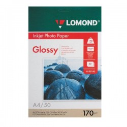Фотобумага глянцевая (Glossy) A4 (210x297), 50 листов, 170 гр/м2 (0102142) "Lomond" для струйного принтера