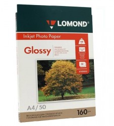 Фотобумага глянцевая (Glossy) A4 (210x297), 50 листов, 160 гр/м2 (0102055) "Lomond" для струйного принтера