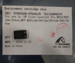 Чип для HP CF540A (1,4K) Black (совместимый) LaserJet Pro Color M254 / M280 / M281