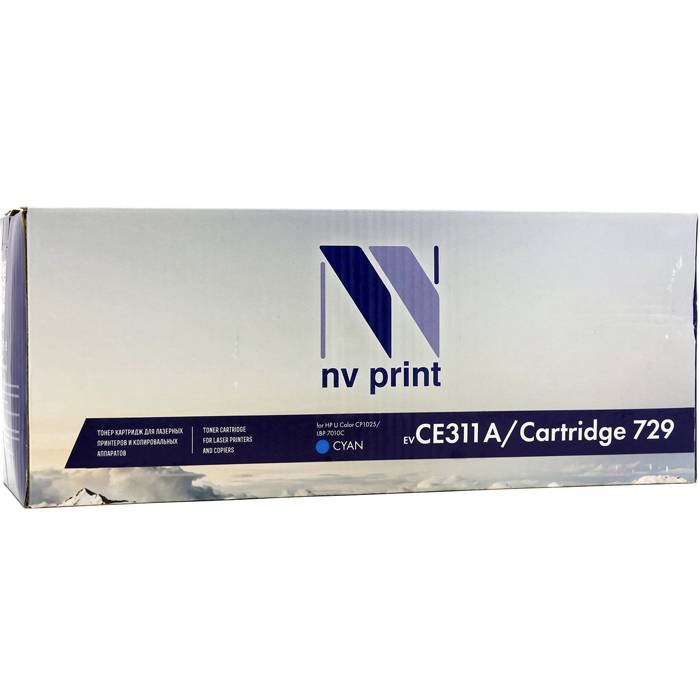 Картридж совместимый NV Print для HP CE311A / для Canon 729 Cyan  для CLJ Pro CP1025/M175/M275 LBP-7010/LBP-7018