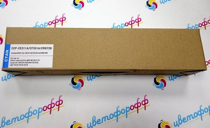 Картридж совместимый OEM для HP CE311A/CF351A для Canon 729 Cyan для Color LaserJet Pro-CP1025/M175/M176/M177/M275 LBP-7010/7018