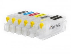 Перезаправляемые "NANO" 2 картриджи для Canon Pixma-MP980/MP990 (PGI-520Black / CLI-521Bk/C/M/Y/GY) x6шт с авточипами "Bursten"