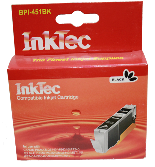 Картридж совместимый (аналоговый) для "Canon" CLI-451BK XL (BPI-451BK) Black "InkTec"