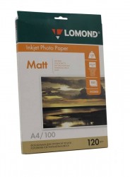 Фотобумага матовая (Matt) A4 (210x297), 100 листов, 120 гр/м2 (0102003) "Lomond" для струйного принтера