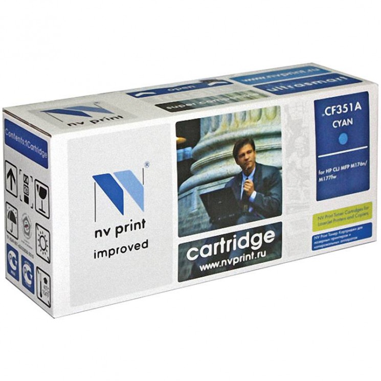 Картридж совместимый NV Print для HP CF351A Cyan  для LJ Pro Color M176 / M177