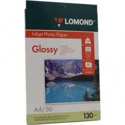 Фотобумага глянцевая (Glossy) A4 (210x297), 50 листов, 130 гр/м2 (0102017) "Lomond" для струйного принтера