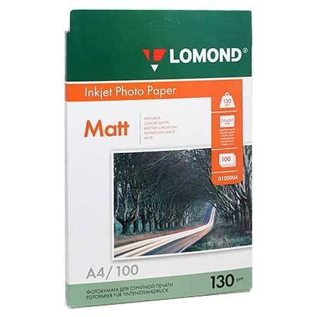 Фотобумага матовая двусторонняя (DS Matt) A4 (210x297), 50 листов, 130 гр/м2 (0102004) "Lomond" для струйного принтера