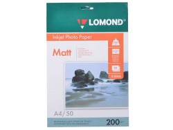 Фотобумага матовая двусторонняя (DS Matt) A4 (210x297), 50 листов, 200 гр/м2 (0102033) "Lomond" для струйного принтера