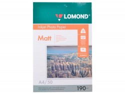 Фотобумага матовая двусторонняя (DS Matt) A4 (210x297), 50 листов, 190 гр/м2 (0102015) "Lomond" для струйного принтера