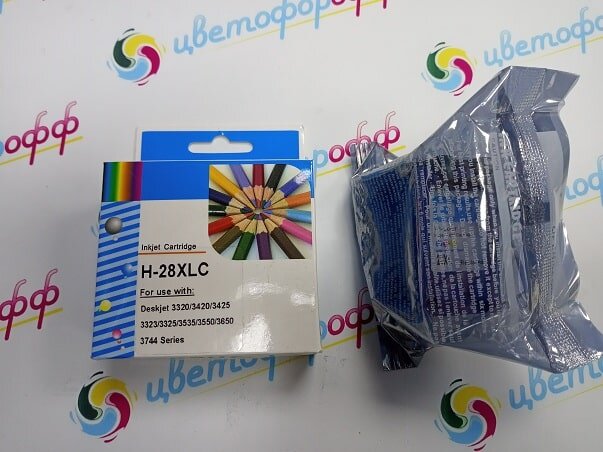 Картридж совместимый (аналоговый) для "Hewlett-Packard" №28 (C8728AE) Color "ColorPro" БЕЗ ГАРАНТИИ ( зависит от версии прошивки аппарата)