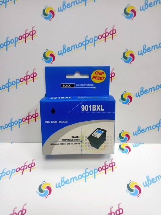  Картридж совместимый (аналоговый) для "Hewlett-Packard" №901XL (CC654AE) Black "OAR" (С уровнем чернил)