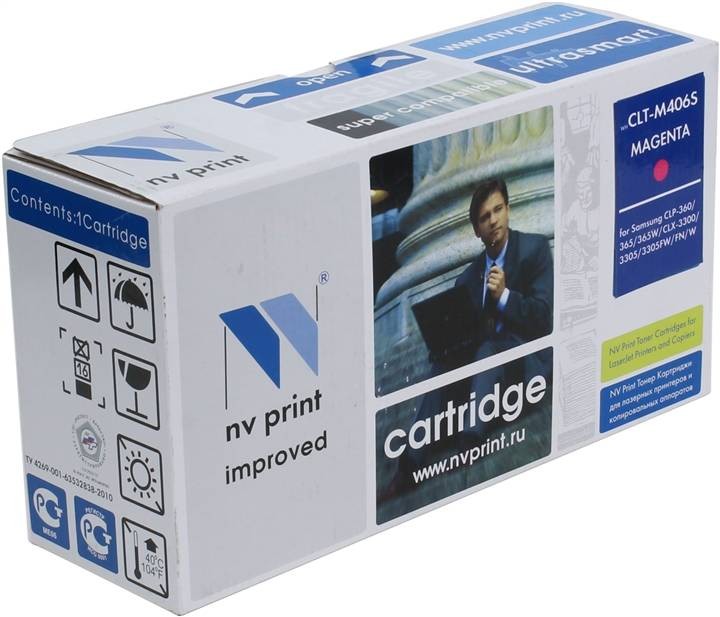 Картридж совместимый NV Print для Samsung CLT-M406S Magenta  для CLP-360 / CLP-365 / CLX-3300 / CXL-3305 / Xpress SL-C410 / SL-C460